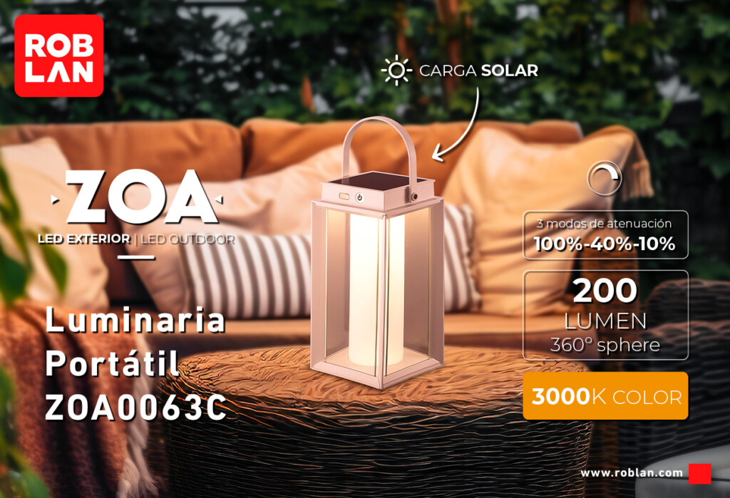ROBLAN presenta ZOA Solar, una propuesta de luminarias solares para renovar espacios exteriores