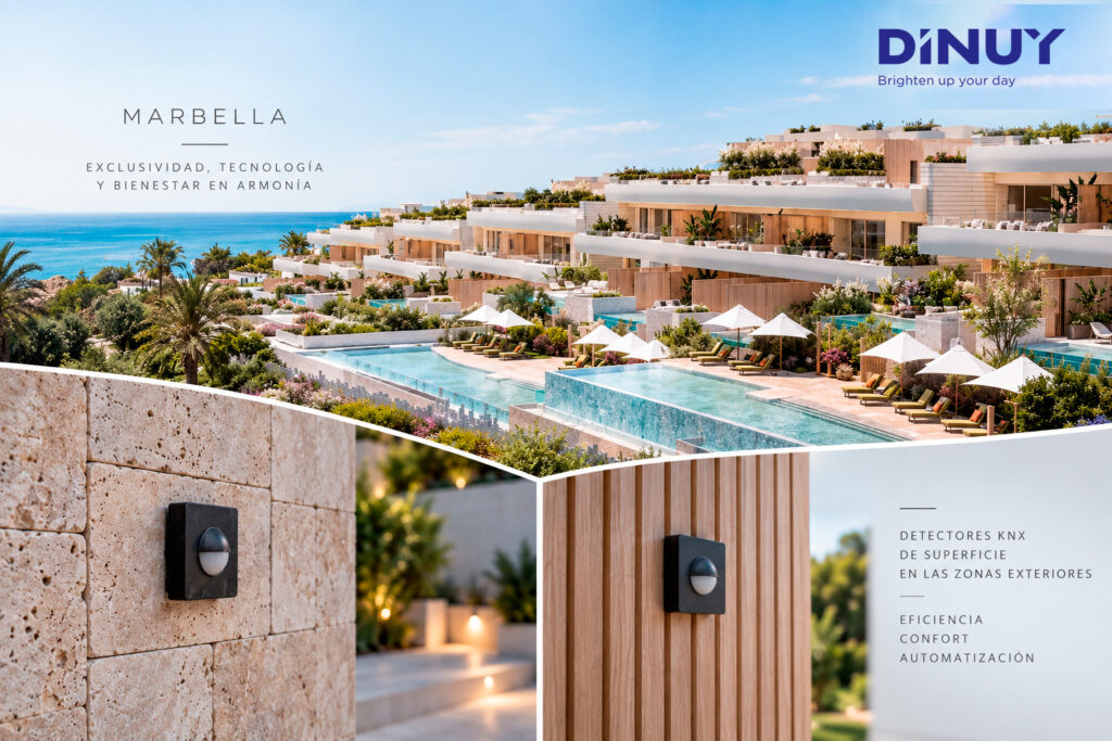 DINUY lleva la detección inteligente KNX a las zonas exteriores de Dunique Marbella.