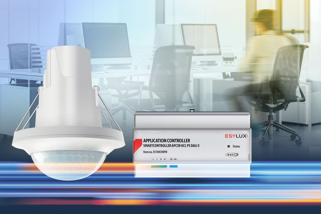 ESYLUX presenta APC30 HCL, una solución DALI-2 para iluminación inteligente centrada en las personas.