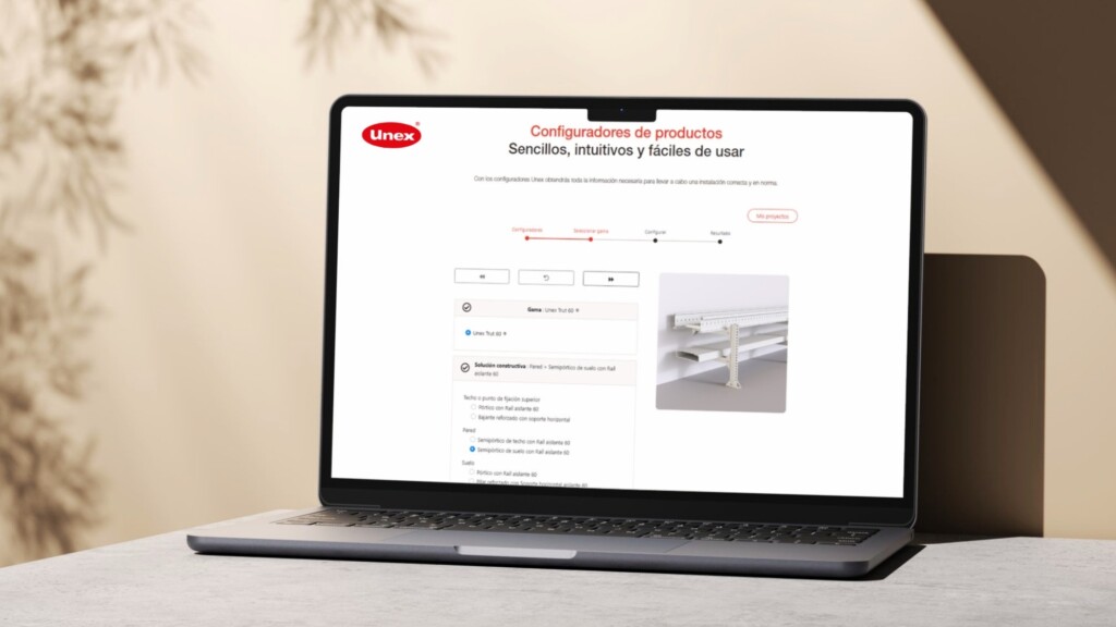 Unex lanza un nuevo configurador para sistemas modulares aislantes tipo Strut y agiliza la definición de estructuras.