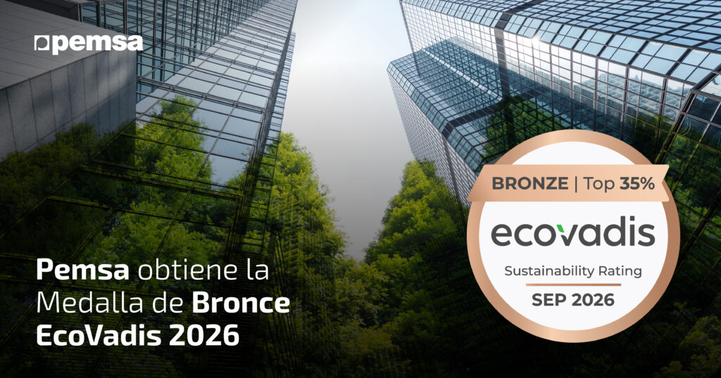 Pemsa obtiene la Medalla de Bronce EcoVadis por su desempeño en sostenibilidad.
