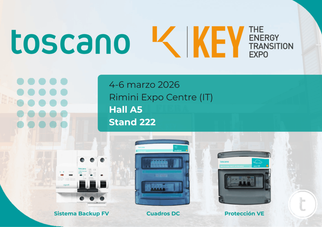 TOSCANO participará en KEY – The Energy Transition Expo 2026 (Rimini) con sus soluciones de control y protección.
