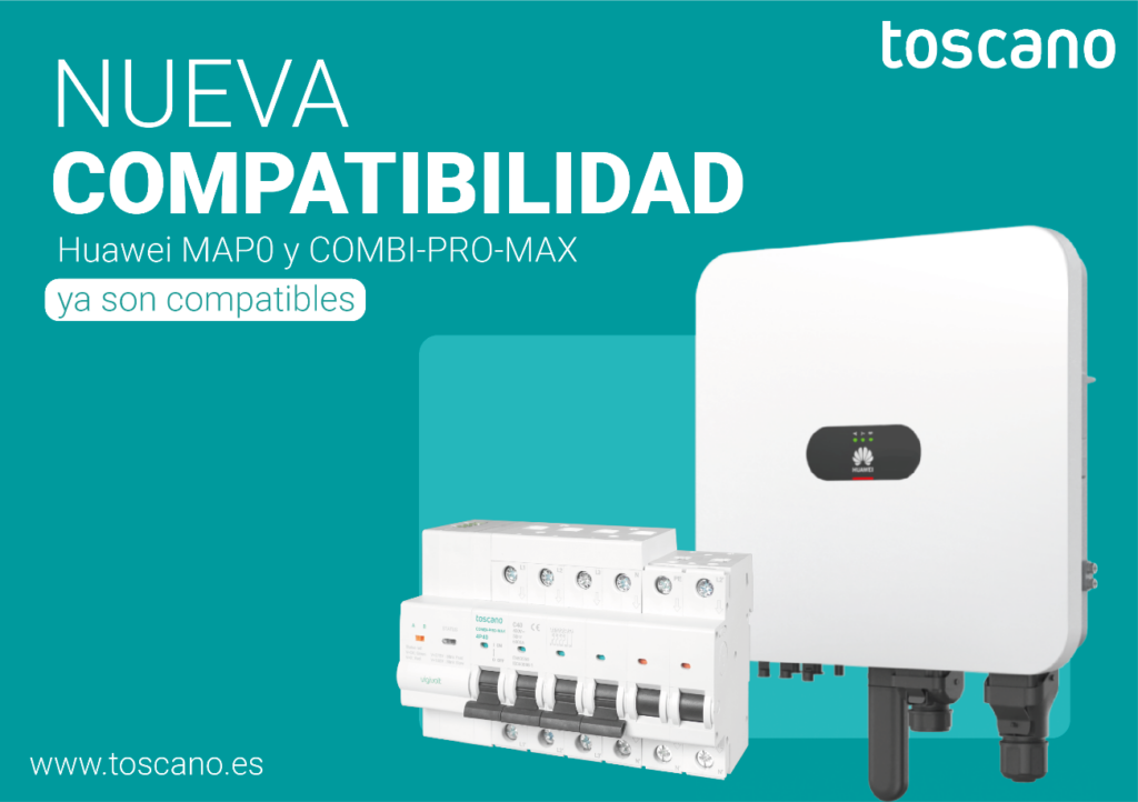 Toscano amplía la compatibilidad de COMBI-PRO-MAX con los nuevos inversores trifásicos Huawei MAP0.