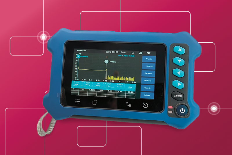 GAESTOPAS presenta un Mini OTDR portátil con cuatro funciones de medición de fibra óptica en un solo equipo.