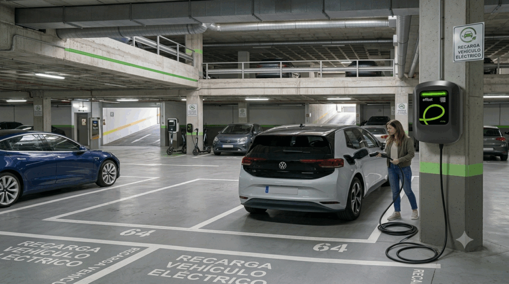 EFIBAT presenta EFIPLUG WALL-MINI: nuevo punto de recarga compacto para vehículos eléctricos en instalaciones domésticas.