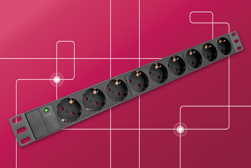 PDU09000 de GAESTOPAS: nueve tomas Schuko en 1U para alimentar racks sin riesgo de apagado accidental.